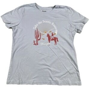 Wrangler Take‎ The Scenic Route Graphic T-Shirt Adult Size XL Short Sleeve Retro